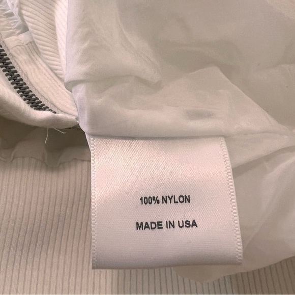 Revolve Tennis Club Athleisure White Zip Up Jacket Pink Green Stripe Size XL - Picture 16 of 16